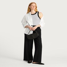 F&F Wide Leg Drawstring Trousers in Black thumbnail 2