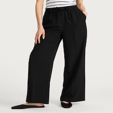 F&F Wide Leg Drawstring Trousers in Black thumbnail 4