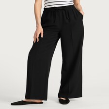 F&F Wide Leg Drawstring Trousers in Black thumbnail 4