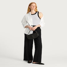 F&F Wide Leg Drawstring Trousers in Black thumbnail 2