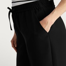 F&F Wide Leg Drawstring Trousers in Black thumbnail 3