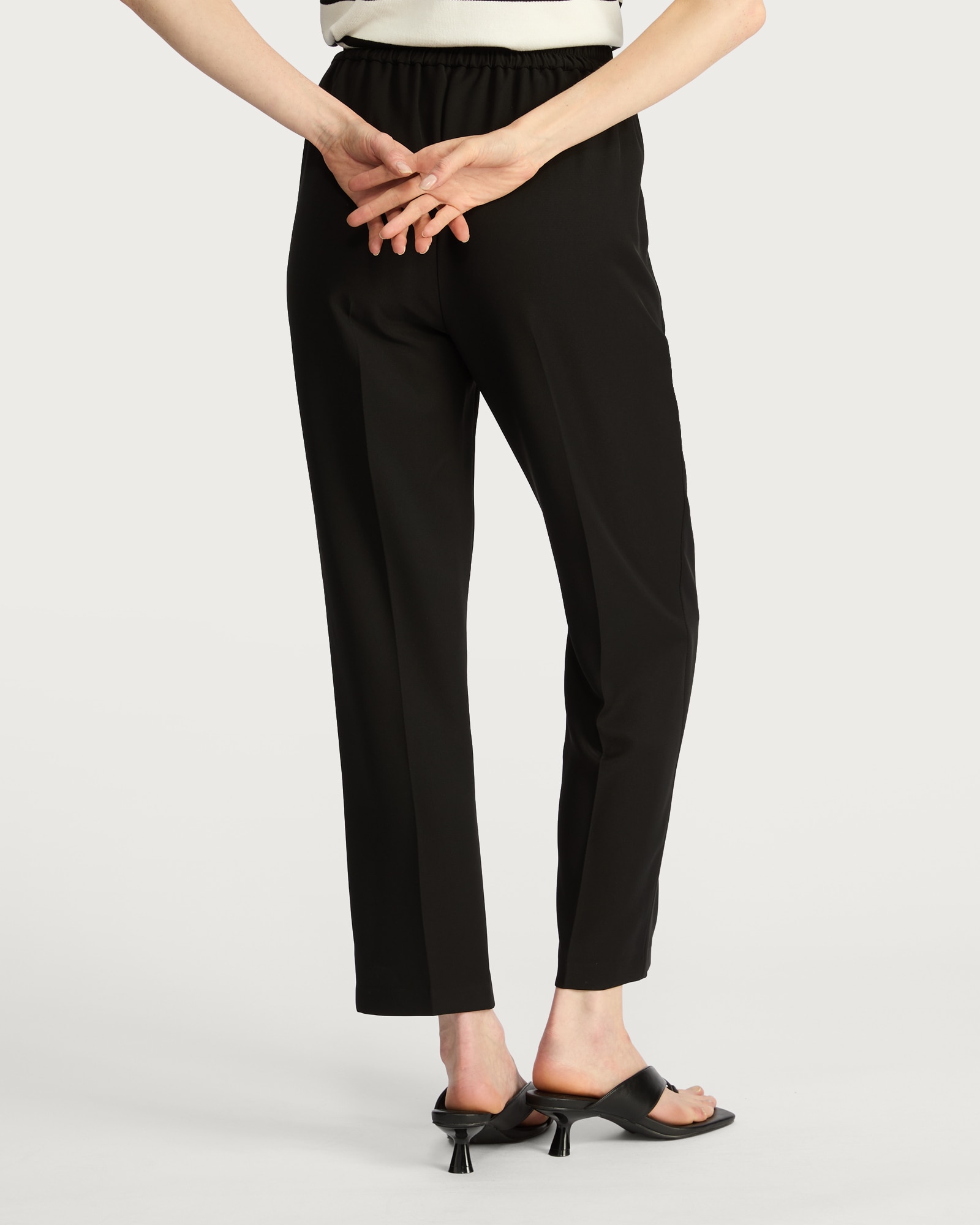 F&F Double Pleat Tapered Trousers in Black thumbnail 4