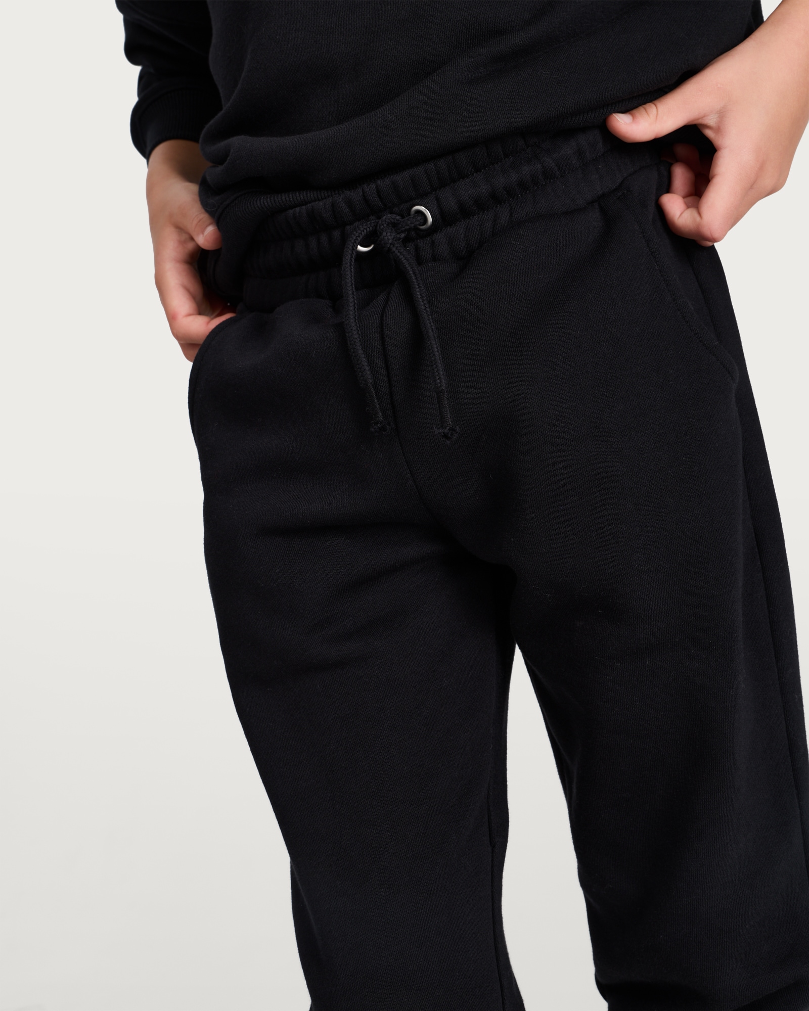 F&F Girls Cotton Rich Elasticated Waist Cuffed Joggers in Black thumbnail 2