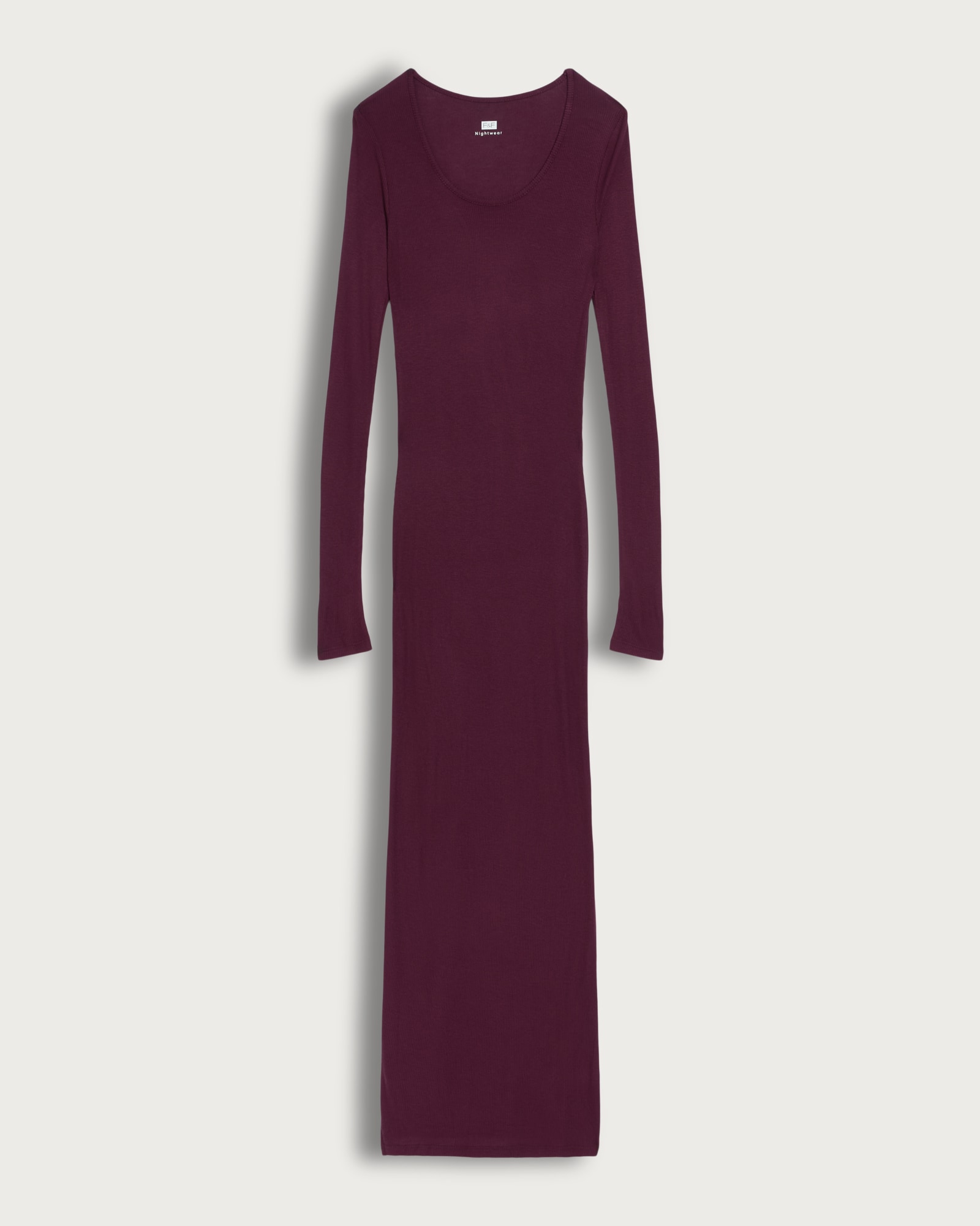 F&F Ribbed Long Sleeved Pyjama Dress in Purple thumbnail 4