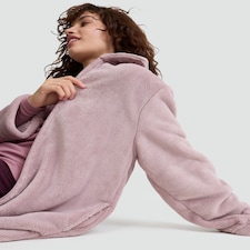 F&F Zip Up Fleece Dressing Gown in Pink thumbnail 2