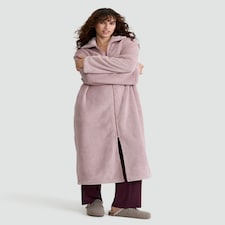 F&F Zip Up Fleece Dressing Gown in Pink