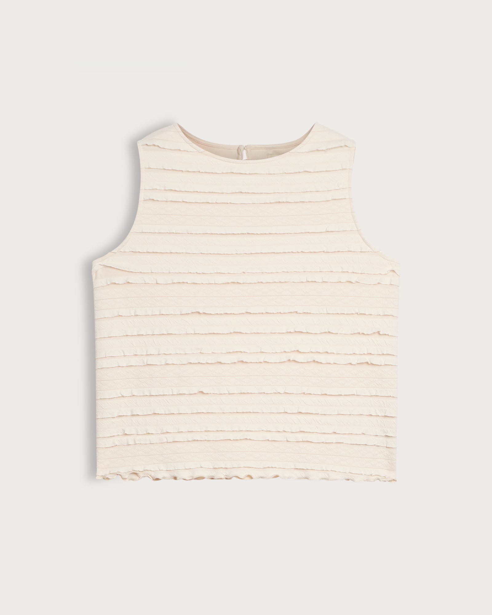 F&F Textured Frill Detail Sleeveless Top in Cream thumbnail 5