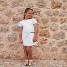 F&F x Samantha Faiers​ Striped Trim Pocket Dress in White