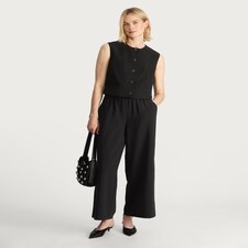 F&F Button Front Pocket Detail Waistcoat in Black thumbnail 2