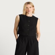 F&F Button Front Pocket Detail Waistcoat in Black thumbnail 3