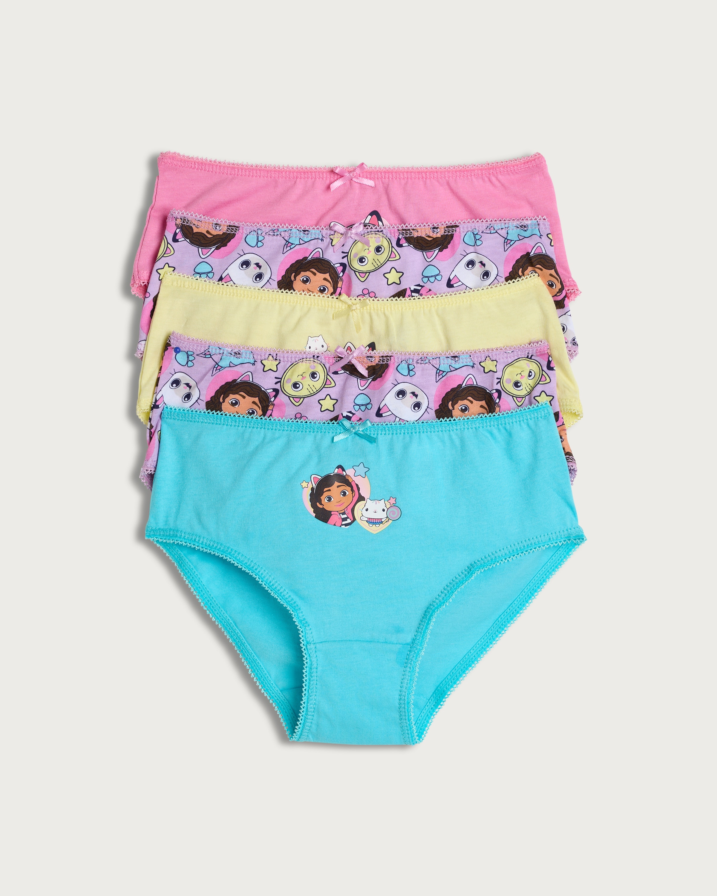 Gabby's Dollhouse 5-Pack Pure Cotton Printed Briefs in Multi