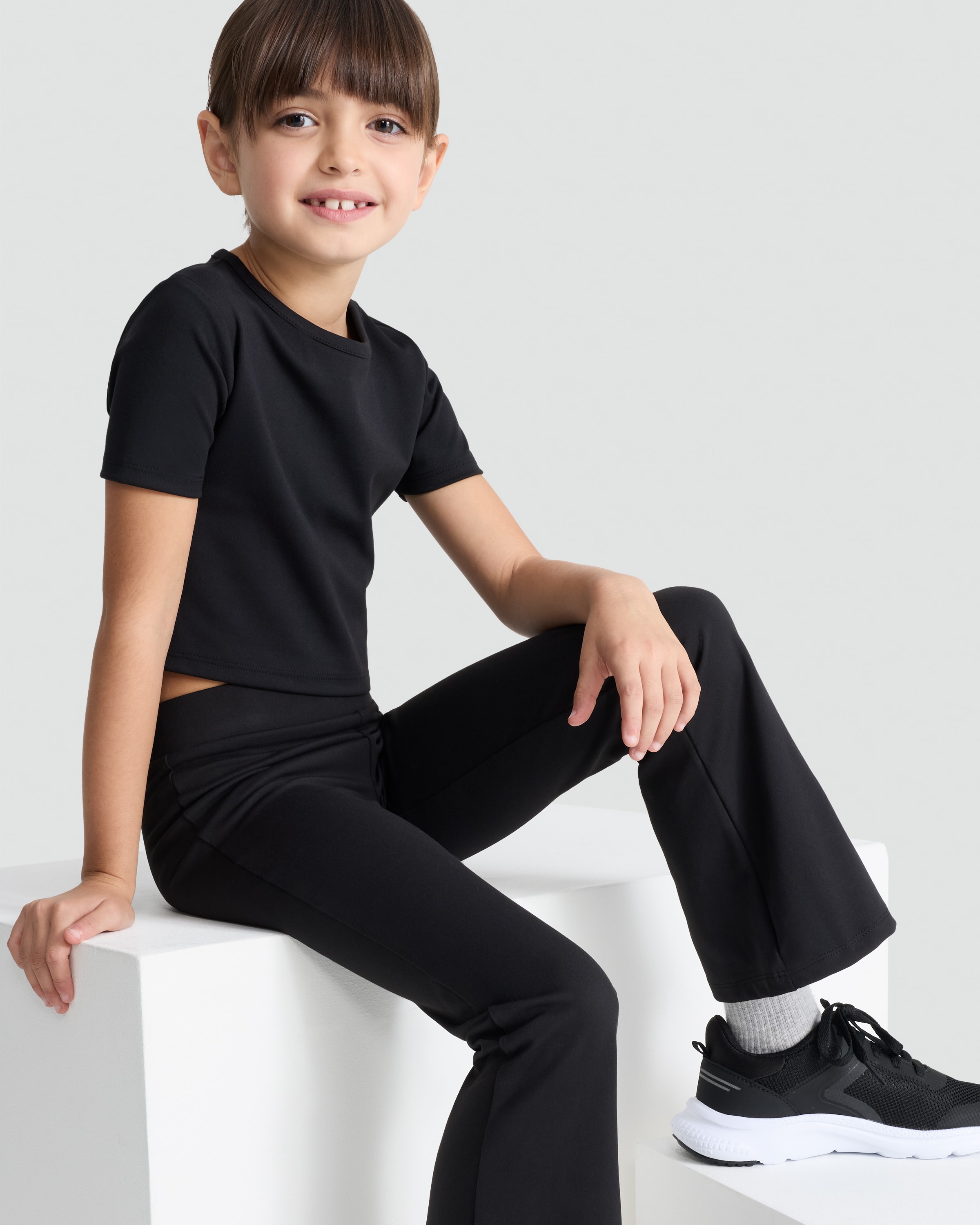 F&F Active Cropped Short Sleeved T-Shirt in Black thumbnail 2