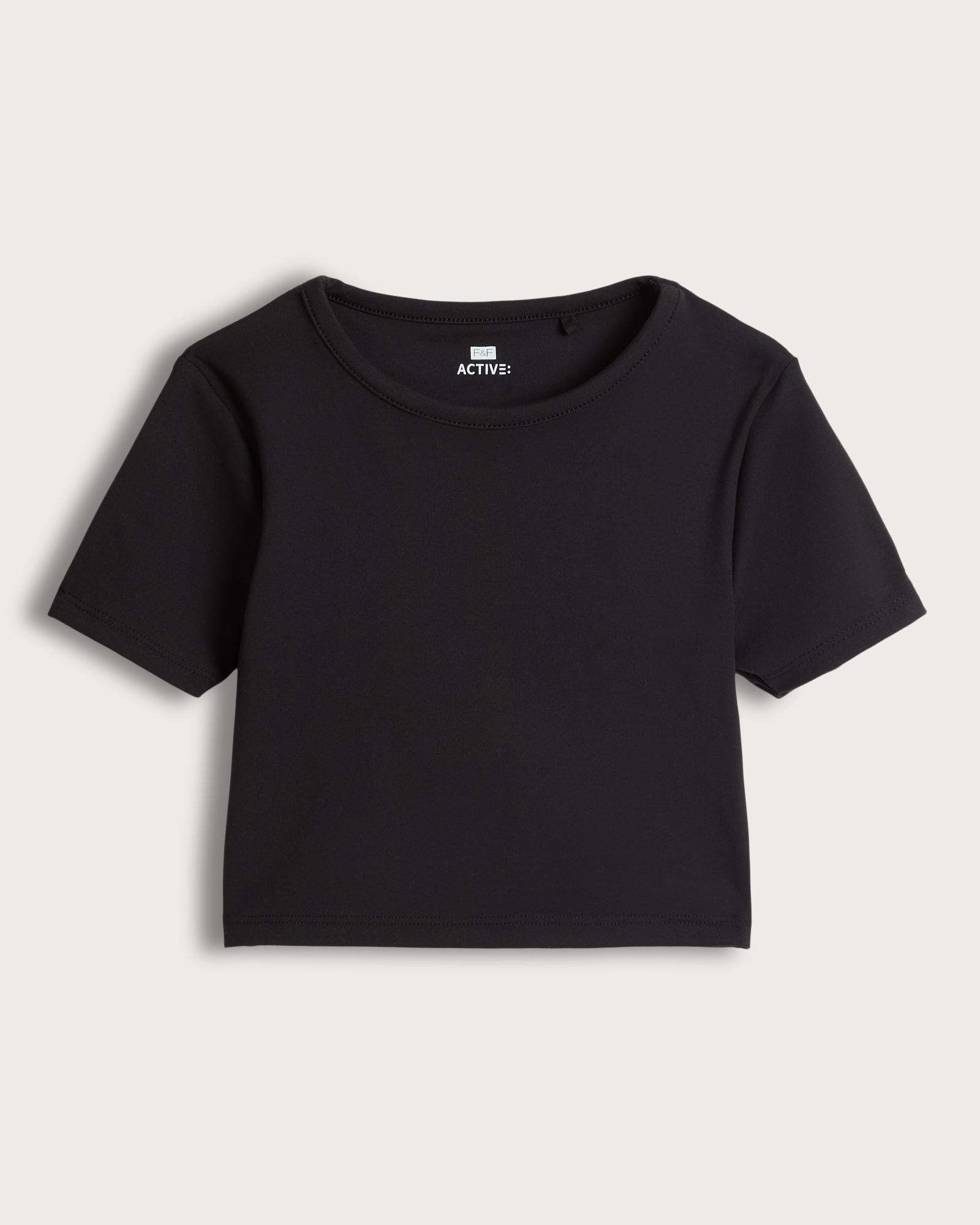 F&F Active Cropped Short Sleeved T-Shirt in Black thumbnail 4