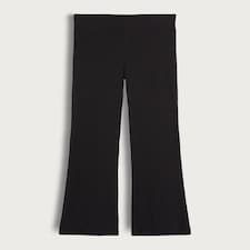 F&F Girls Cotton Rich Ribbed Flared Trousers in Black thumbnail 4