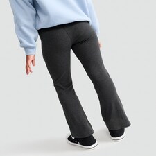 F&F Girls Cotton Rich Flared Leggings in Grey thumbnail 3