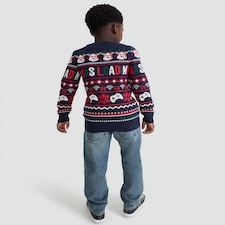 F&F Boys Christmas Loading Print Jumper in Navy thumbnail 3
