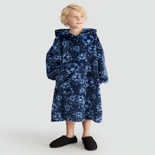 F&F Boys Fleece Football Print Pyjama Hoodie in Navy