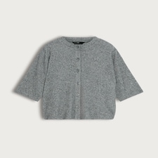 F&F Button Front 3/4 Sleeved Cardigan in Grey Marl thumbnail 4