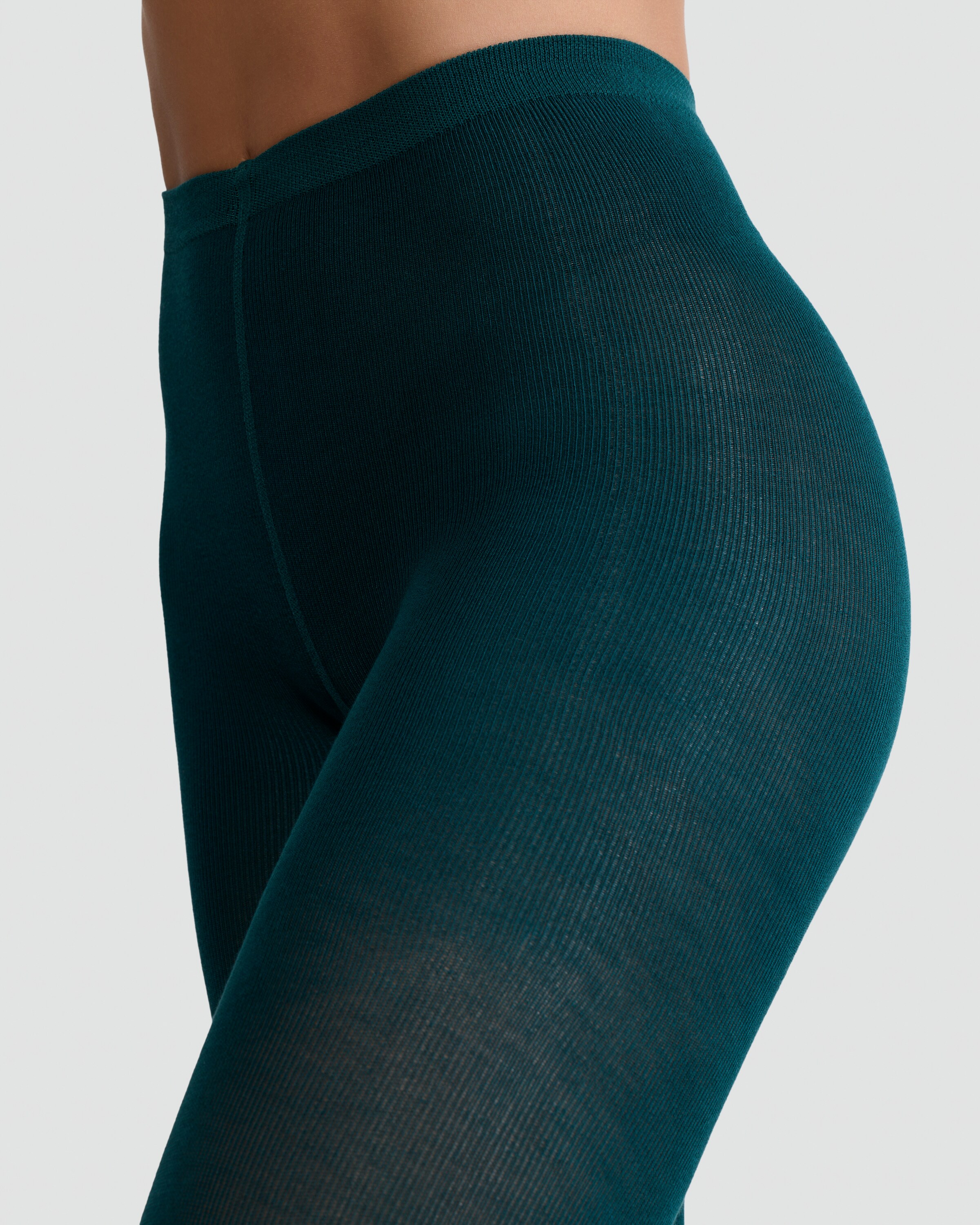 F&F 100 Denier Knitted Tights  in Teal thumbnail 2