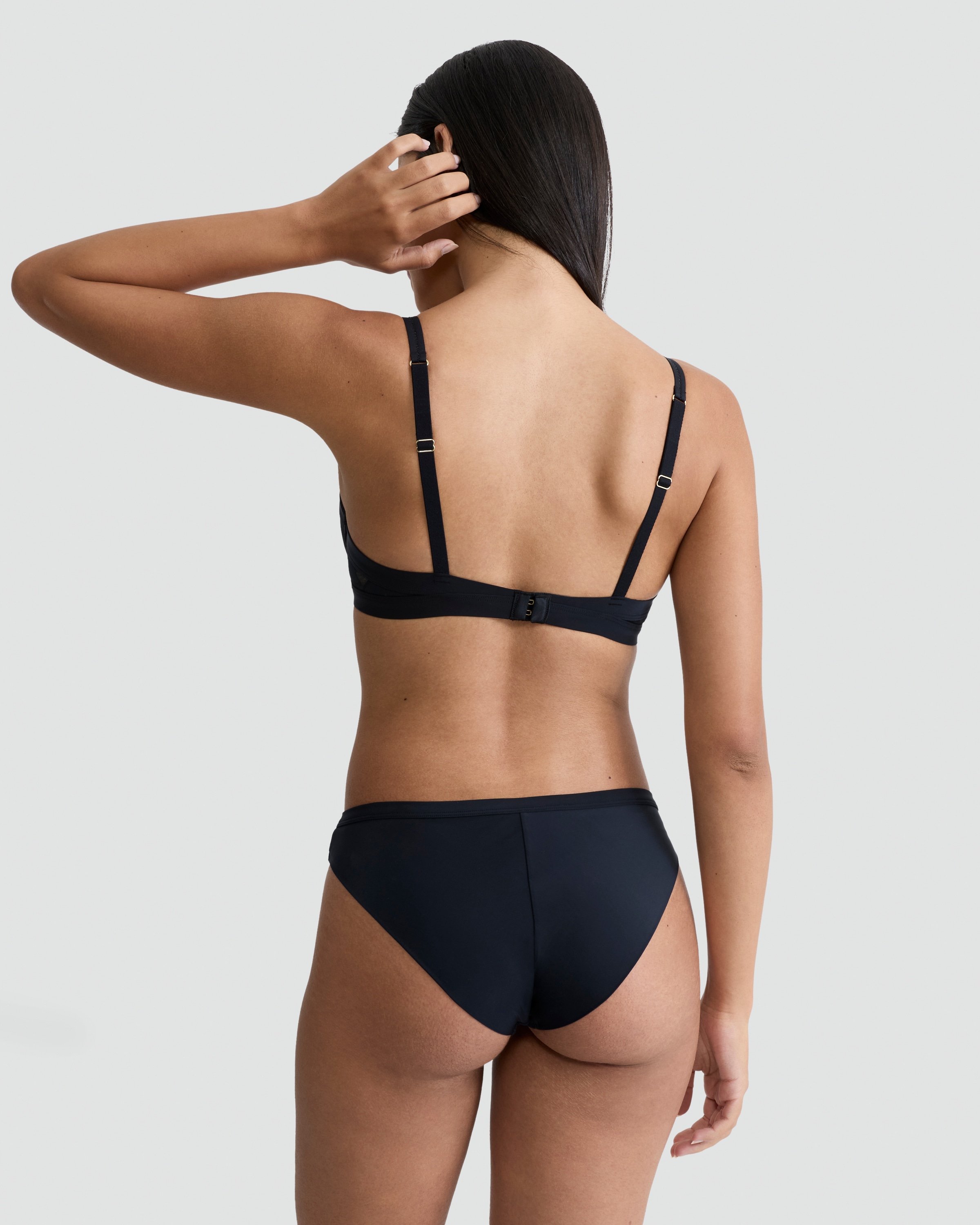 F&F Floral Lace Panel Brazilian Knickers in Black thumbnail 3
