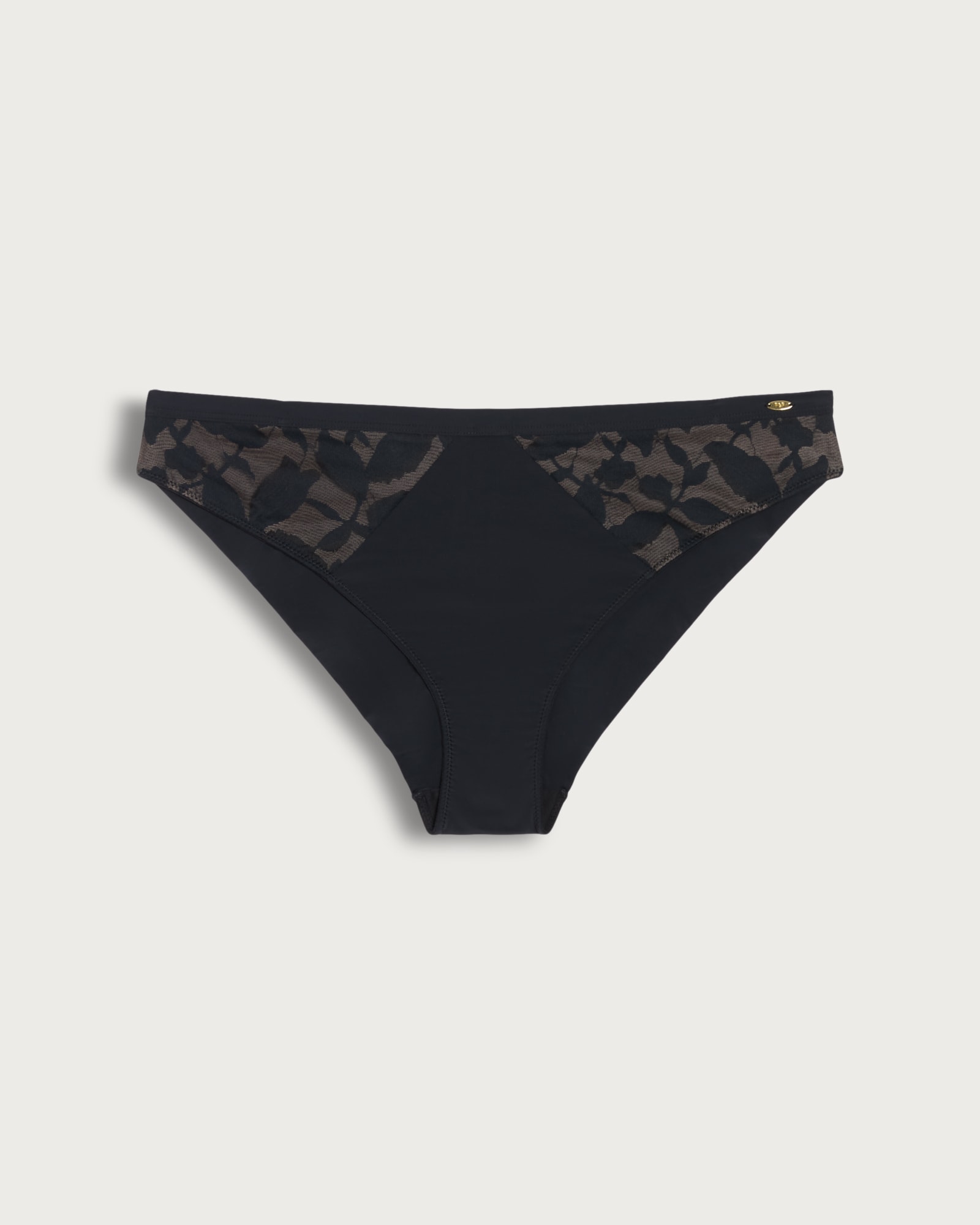 F&F Floral Lace Panel Brazilian Knickers in Black thumbnail 4
