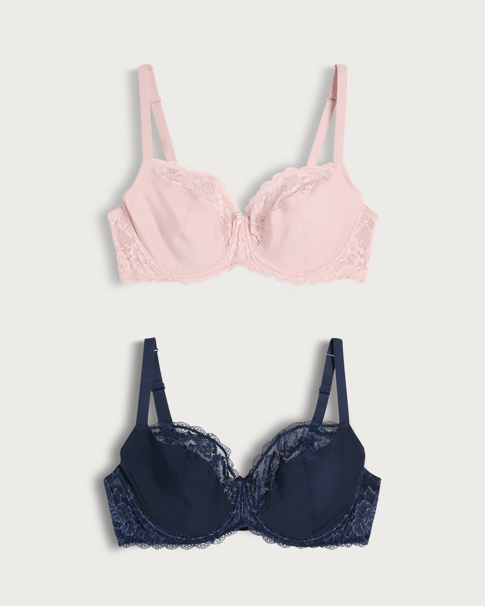 F&F 2-Pack Fuller Bust Floral Lace Wired Bras in Pink thumbnail 4