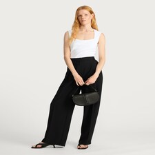 F&F Double Pleat Wide Leg Trousers in Black thumbnail 3