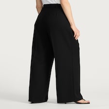 F&F Double Pleat Wide Leg Trousers in Black thumbnail 4