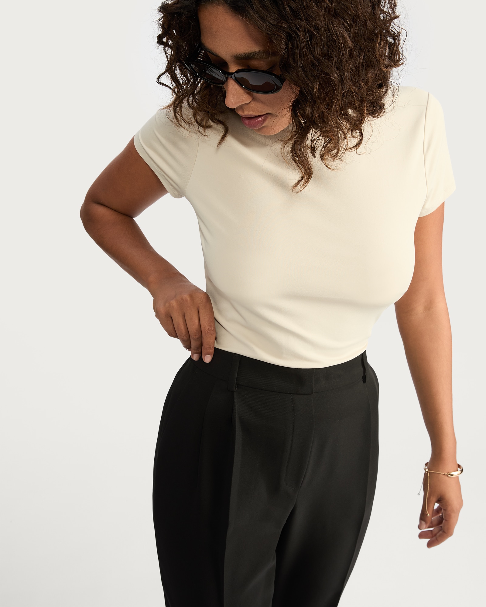 F&F Pleated Tapered Trousers in Black thumbnail 2
