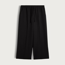 F&F Wide Leg Drawstring Trousers in Black thumbnail 5