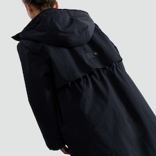 F&F Waterproof Hooded Longline Parka in Navy thumbnail 3
