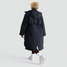 F&F Waterproof Hooded Longline Parka in Navy thumbnail 2