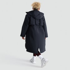 F&F Waterproof Hooded Longline Parka in Navy thumbnail 2