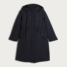 F&F Waterproof Hooded Longline Parka in Navy thumbnail 4