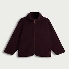 F&F Fleece Zip Through Pyjama Jacket in Burgundy thumbnail 4