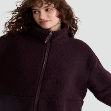 F&F Fleece Zip Through Pyjama Jacket in Burgundy
