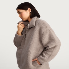 F&F Textured Funnel Neck Zip Through Jacket in Natural