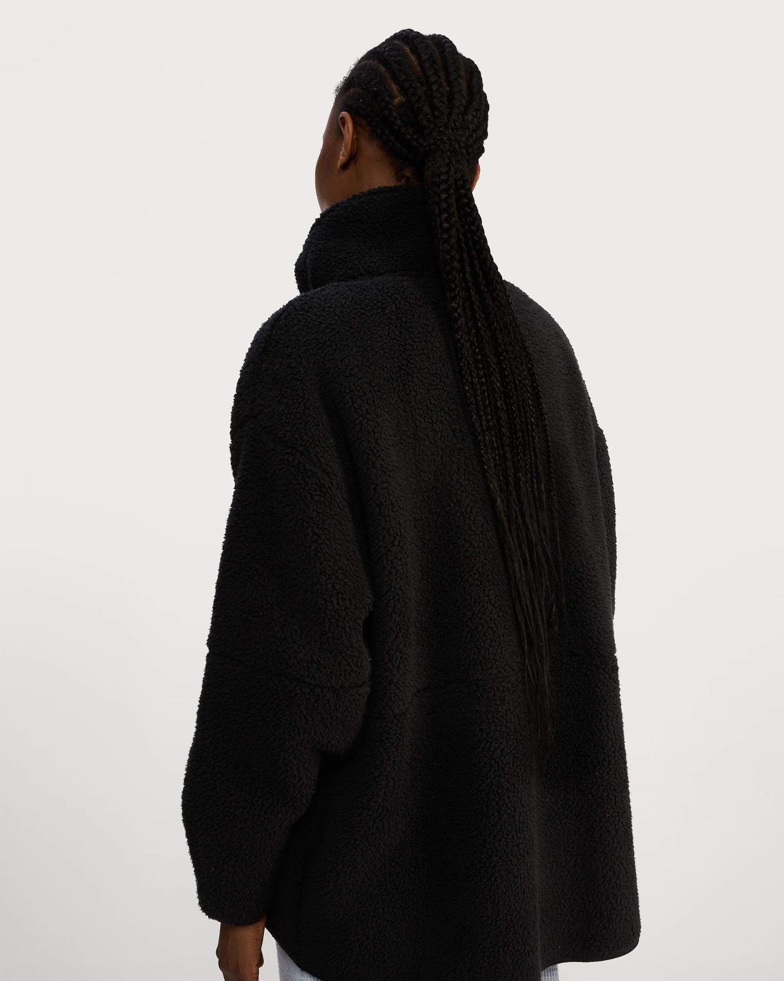 F&F Fleece Zip Up Pyjama Jacket in Black thumbnail 3