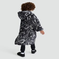 F&F Boys Fleece Gaming Print Pyjama Hoodie in Grey thumbnail 3