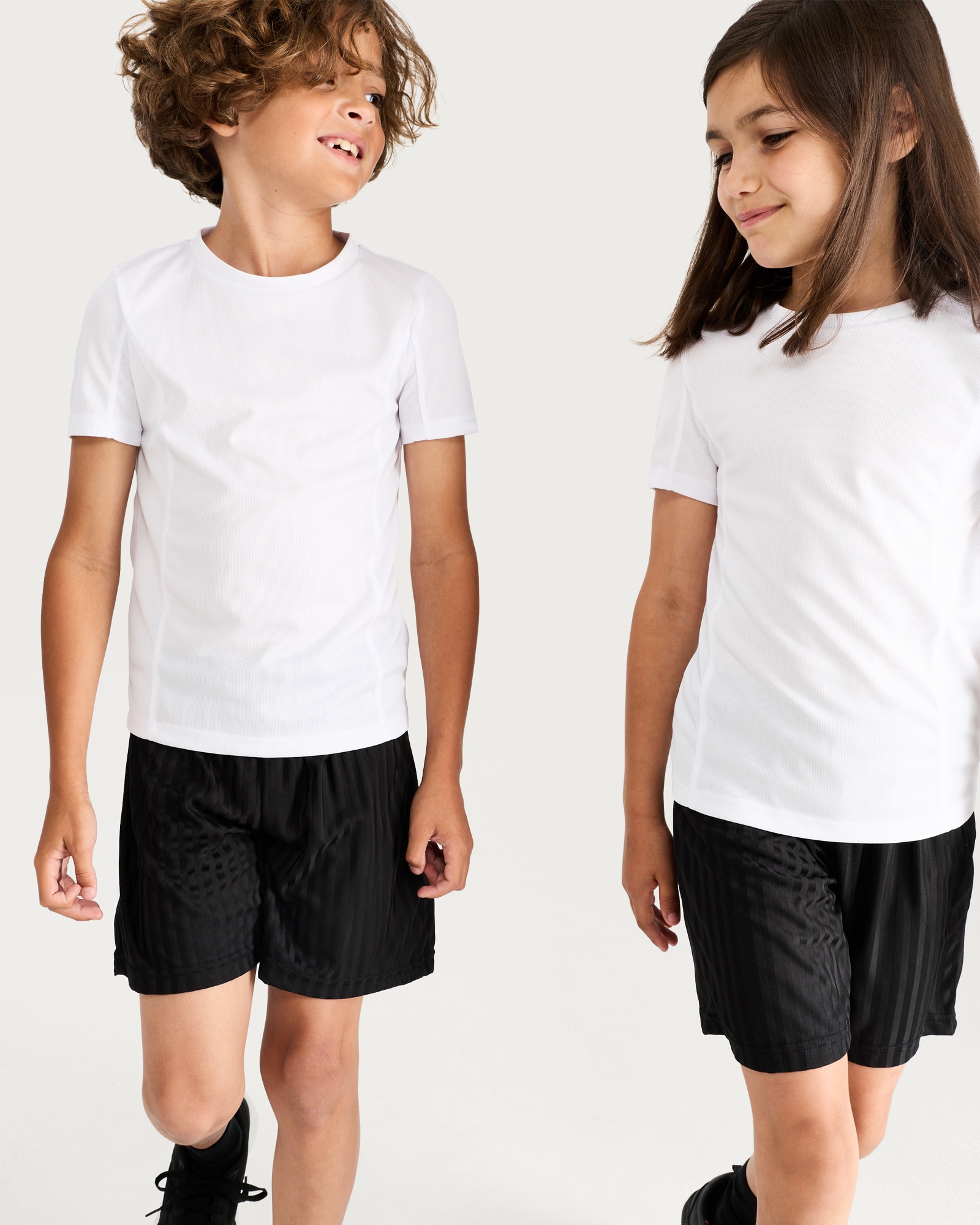 F&F School Unisex 2-Pack Performance T-Shirts in White