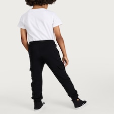 F&F Boys Cotton Rich Cuffed Drawstring Cargo Joggers in Black thumbnail 4