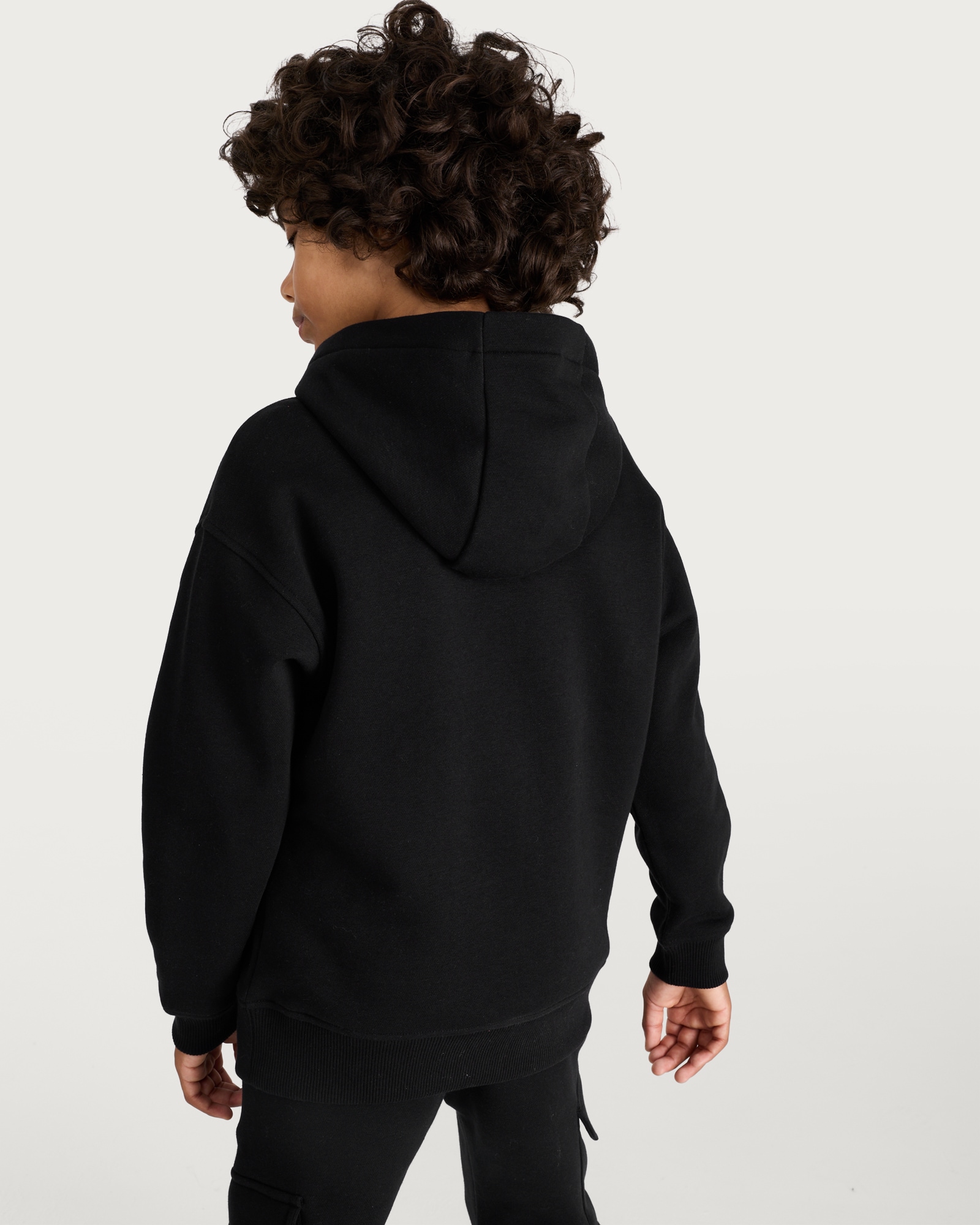 F&F Boys Cotton Rich Oversized Fit Hoodie in Black thumbnail 3
