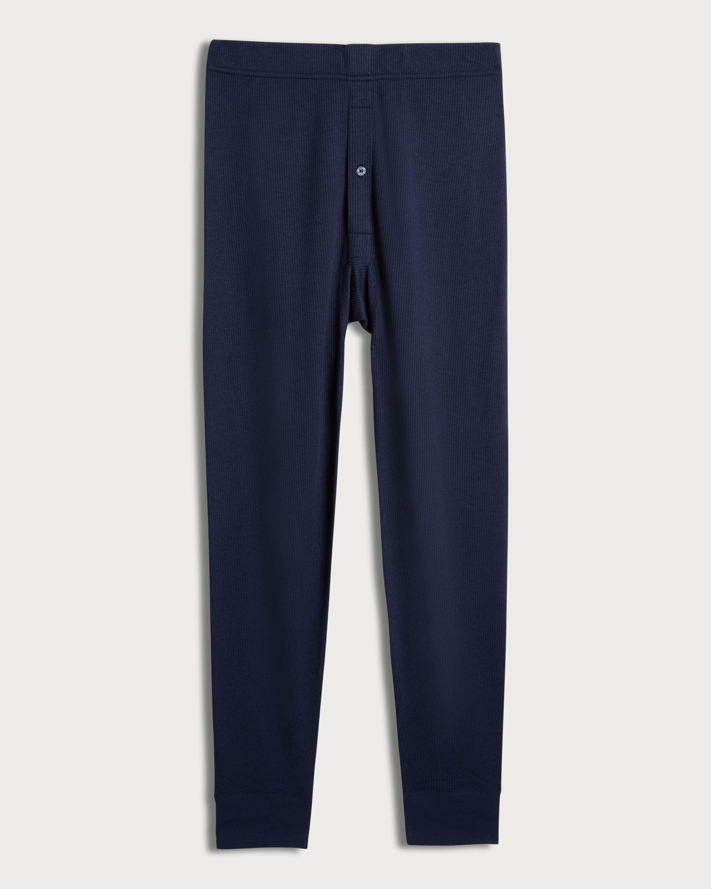 F&F Cotton Blend Ribbed Thermal Long Johns in Navy thumbnail 4