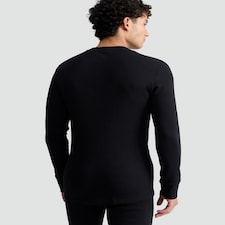F&F WARMPLUS™ Medium Warmth Ribbed Long Sleeved Thermal Top in Black thumbnail 3
