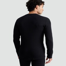 F&F WARMPLUS™ Medium Warmth Ribbed Long Sleeved Thermal Top in Black thumbnail 3