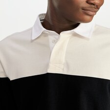 F&F Pure Cotton Striped Long Sleeved Rugby Shirt in Cream thumbnail 3