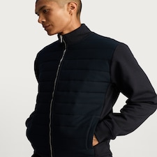 F&F Quilted Front Zip Up Jacket in Navy