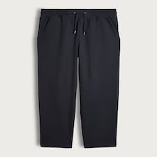 The F&F Edit Cotton Rich Wide Leg Drawstring Joggers in Navy