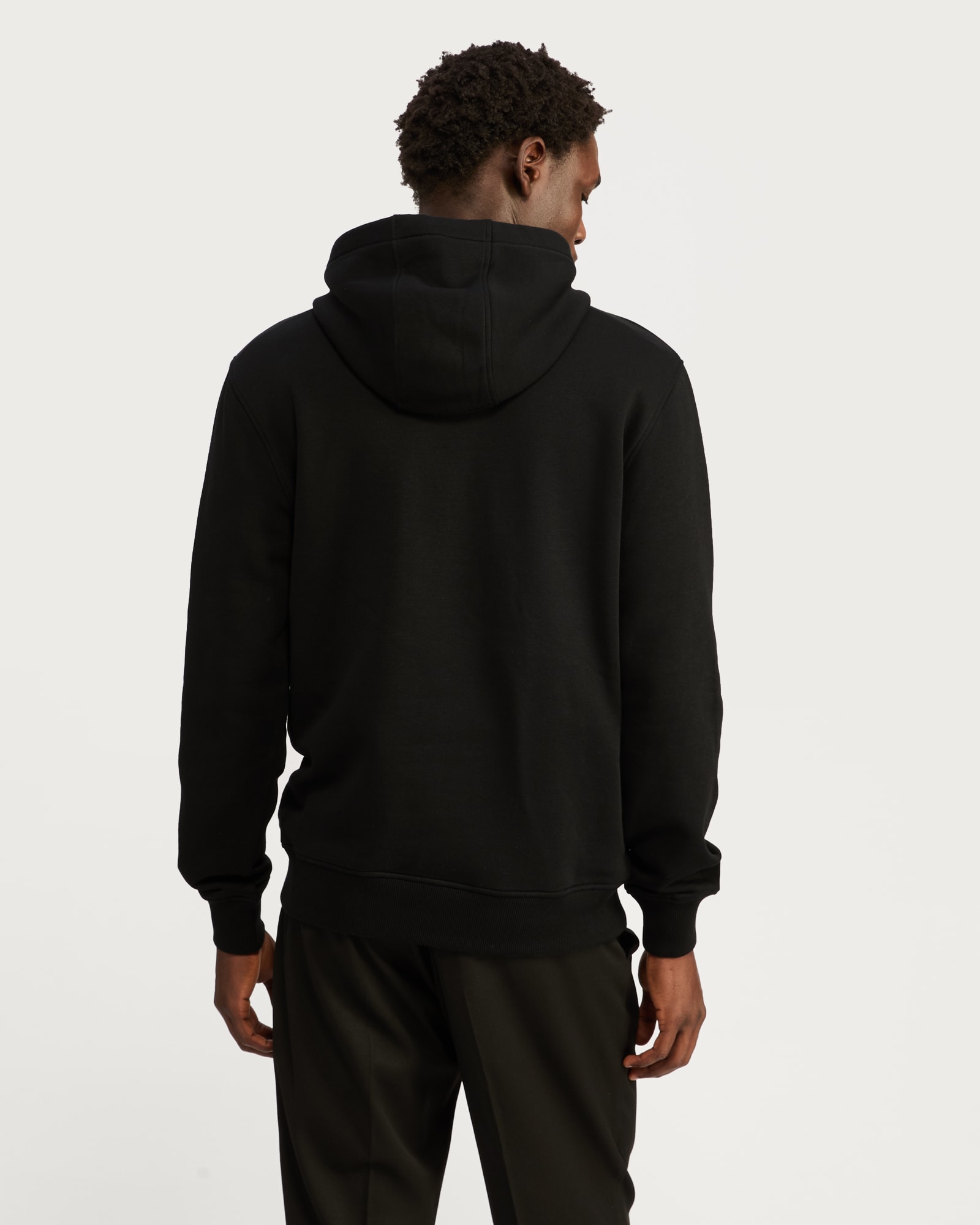 F&F Cotton Rich Kangaroo Pocket Drawstring Hoodie in Black thumbnail 3