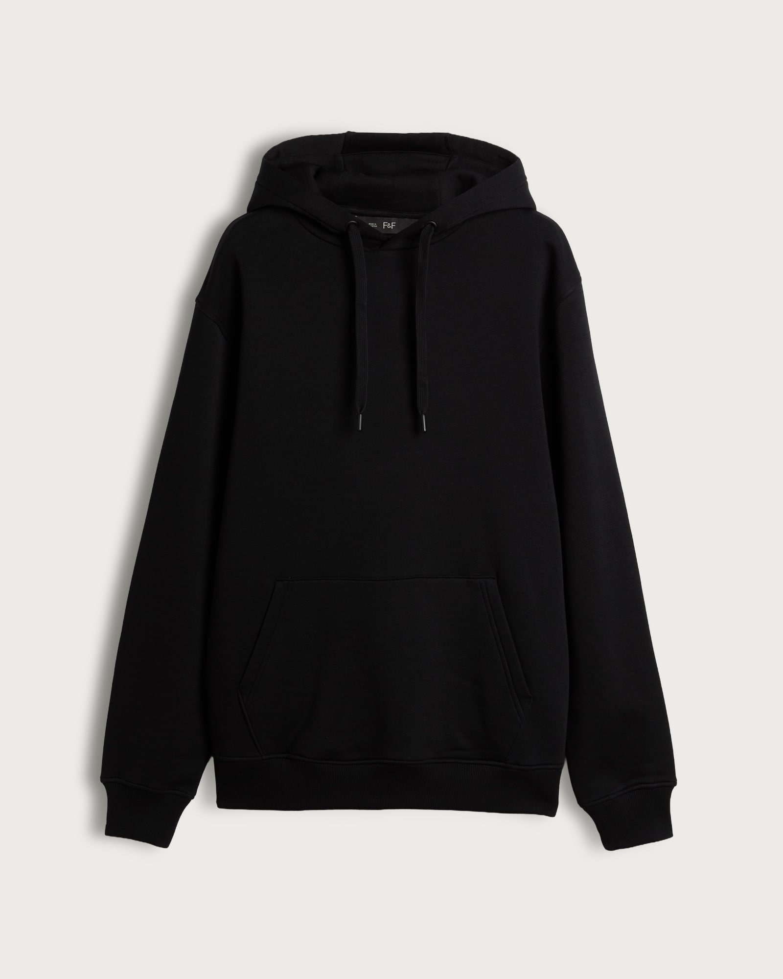 F&F Cotton Rich Kangaroo Pocket Drawstring Hoodie in Black thumbnail 4